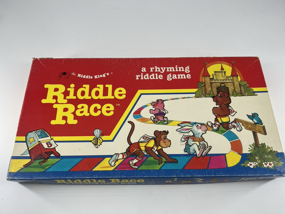 Vintage Riddle Race Board Game Replacement Pieces Educational Rhyming Reading